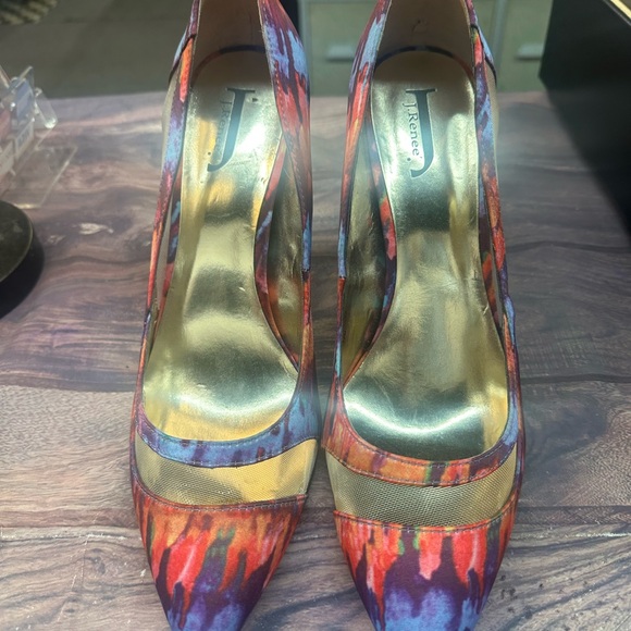 Size 12 J. Renee Colorful Patterned Women's Heels - Picture 3 of 7